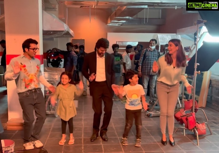 Pooja Hegde Instagram - Just this little gem on my phone from the sets of Beast ❤️Since it was @actorvijay Thalapathy’s bday yesterday 🎂 🤗 #buttabomma #behindthescenes