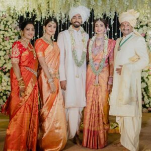 Pooja Hegde Instagram - My brother got married to the love of his life! What a rollercoaster of a week it was! I have cried happy tears and laughed like a child. Anna, as you step into the next phase in your life, i hope you LOVE uncontrollably, GIVE with all your heart and find PEACE and understanding in each others presence. @shivanis09, you beautiful stunning bride, welcome to the family 🥹♥️