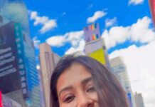 Pooja Jhaveri Instagram - When I heard the news of my own wedding !!! 😳🤯 I had to tell this to myself !! #babycalmdown !! #notmarriedyet !! 🤐🤫 Just clarifying the fact that if I was getting married I would definitely go to time-square and dance like this and announce it myself ! #rumour #notmarriedyet #bridetobe #soon #timesquare #poojajhaveri #poojajjhaveri