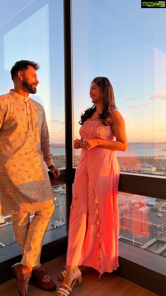 Pooja Jhaveri Instagram - What happens when two people who love dressing up and create outfits, meet ! ❤ #purelove Ishan’s outfit : @rivesseclothing Pooja’s outfit : designed by @iampoojajhaveri @myalmaarii #dressup #couplegoals #dressingup #dressing #outfitinspo #rivesseclothing #designer #designerwear #clothingbrand #instacouple #instafashion #fashion #indianfashion #couplefashion #fashionblogger #instagood #instagram #desiwedding #desi #desistyle #desis