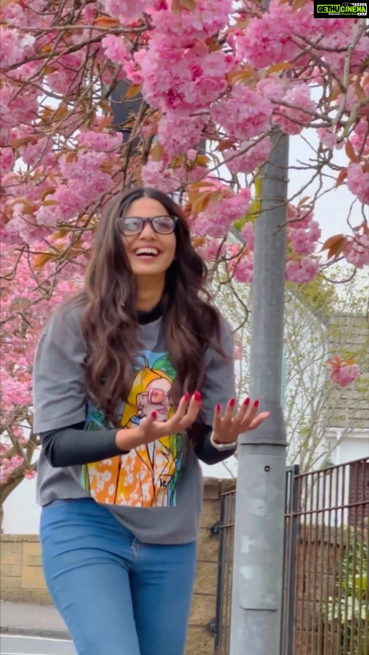 Pooja Sawant Instagram - It was cherry blossom πΈ in Scotland ππ₯°π»π one thing is done from my bucket list β
undoubtedly this is my most most favourite emoji πΈπΈπΈπΈπΈ