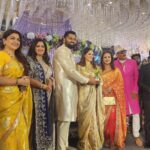 Poonam Dhillon Instagram - Being part of Friends Children's wedding is Real Joy . Happiness is to be shared congratulations To proud mother Sumalatha . Wish all the best of Married life to Abisheik & Aviva .. Really Beautiful couple . So nice to meet up with my Buddies Jackie & Khusboo and see RameshArvind after ages . @avivabidapa @sumalathaamarnath @abishekambareesh @prasad_bidapa Tripura vasini.Palace Ground