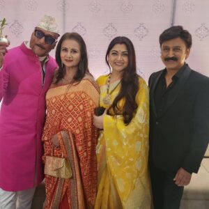 Poonam Dhillon Instagram - Being part of Friends Children's wedding is Real Joy .  Happiness is to be shared congratulations To proud mother Sumalatha . Wish all the best of Married life to Abisheik & Aviva .. Really Beautiful couple .  So nice to meet up with my Buddies Jackie & Khusboo and see RameshArvind after ages . @avivabidapa @sumalathaamarnath @abishekambareesh @prasad_bidapa