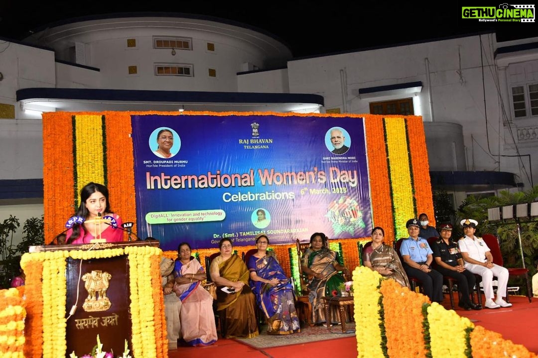Poonam Kaur Instagram - We could be different regions , religion , colours - all that matters is to stand by each other - extremely happy to have spoken in front of dignitaries - I humbly thank #tamilasaisoundrarajan Garu to have given awards to women who work from remote areas of #Telangana - one of them was from nani jis place -Bodhan - touched her feet and took blessings . The real stories inspire me so much - please do watch the lines dedicated to each and every woman https://youtu.be/4NI-xatL8PU #internationalwomensday