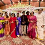 Poornima Bhagyaraj Instagram – At the wedding of our dear friend @sumalathaamarnath  son’s wedding in Bangalore.. lovely catching up with our dear friends @radikaasarathkumar @suhasinihasan @simply.nadiya @lissylakshmi @simply.nadiya @sethuppathy @meenasagar16 @mucherla.aruna . Also lovely meeting our very favourite kannadathin painkili Saroja Devi amma