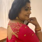 Poornima Bhagyaraj Instagram - Dressed up in my favourite pink for #raavanakottam audio launch💞Blouse by @poornimas_store jewellery by @mspinkpantherjewel