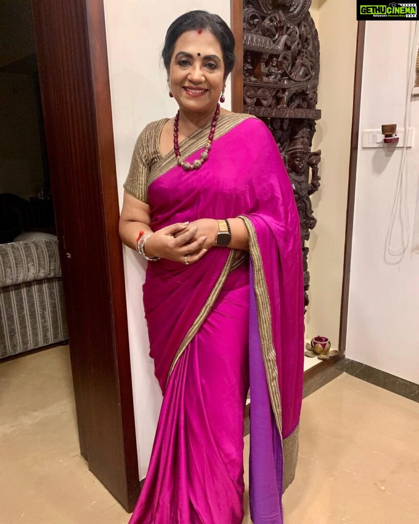 Poornima Bhagyaraj Instagram - Season to dress up. Saree and blouse by @poornimas_store