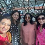 Poornima Bhagyaraj Instagram – Bidding friends a temporary  goodbye from Bangalore before we meet again @radikaasarathkumar @lissylakshmi @simply.nadiya @suhasinihasan