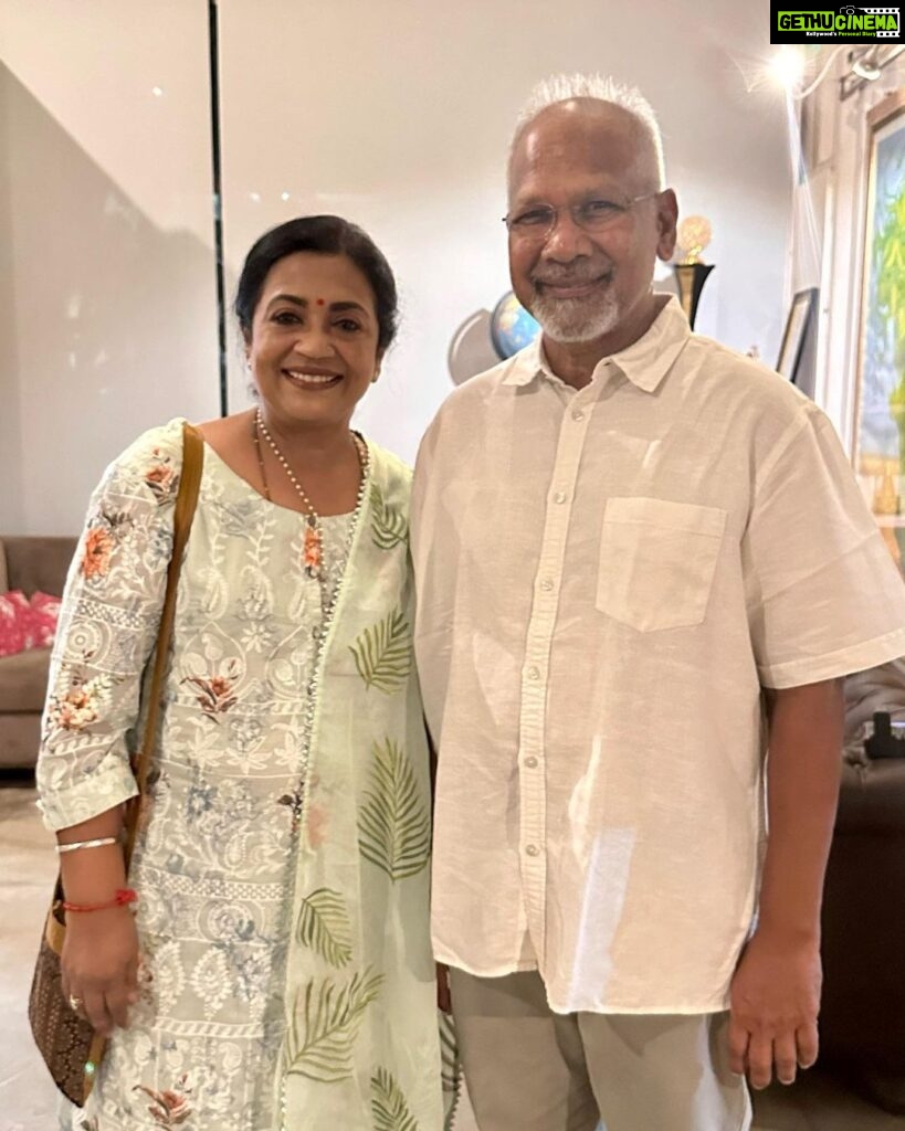 Poornima Bhagyaraj Instagram - With one of the best directors of our country and one of my favourites. You make us so proud Mani sir😍🙏 @suhasinihasan