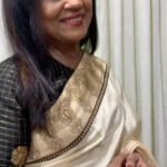 Poornima Bhagyaraj Instagram - Saree and blouse made from scratch. Blouse with exclusive zardozi work by my team @poornimas_store . Silks always mesmerise❤️