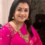 Poornima Bhagyaraj Instagram - Dressed up in my favourite pink for #raavanakottam audio launch💞Blouse by @poornimas_store jewellery by @mspinkpantherjewel