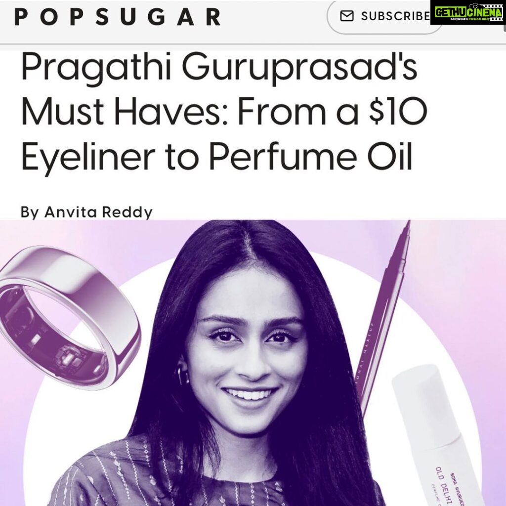 Pragathi Guruprasad Instagram - must-have products, my favorite fragrance (😉) what’s new at @somaayurvedic and more with @anvitaareddy on @popsugar ! check out the full article in my stories