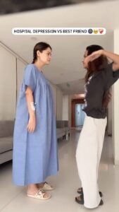 Prakruti Mishra Instagram - Got admitted for the 1st time in a hospital and bestie trying to be a live meme 🤌🏻 What has happened and what not will share details soon till then enjoy the reel ❤️‍🩹
