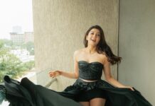 Pranitha Subhash Instagram - 🖤For the siima press meet in Bangalore yesterday 🖤 Wearing @shivaniawastyofficial Styled by @malkit_gill2697 @sanjamkaur92