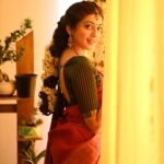 Pranitha Subhash Instagram - Varamahalakshmi Habbada Shubhadhayagalu. Happy Varamahalakshmi Vratha Jewellery: @kalyanjewellers_official Loved the Mahalakshmi earrings 📸 : @framesbyvikaskakolu
