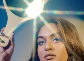 Prayaga Martin Instagram - She’s pure Astral light 📀 Diamonds @wondrdiamonds Photo @anandhuofficial# Lashes and lips @juli_julian_makeupartist