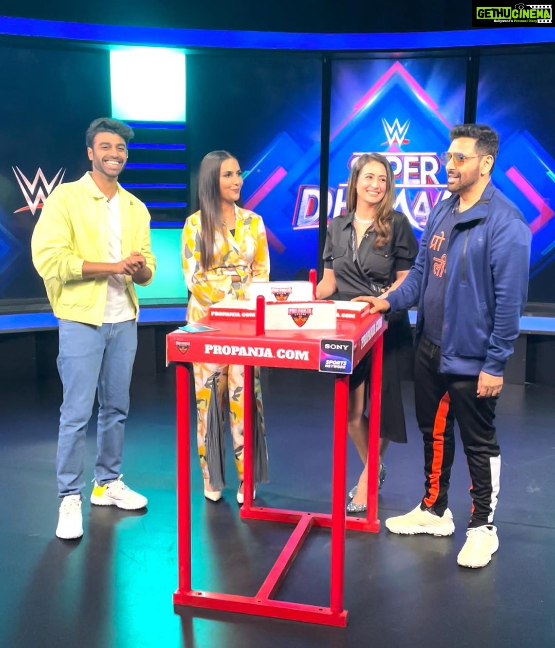 Preeti Jhangiani Instagram - Was great to be on the @sonysportsnetwork show WWE Super Dhamaal to promote @propanjaleague ! Thanks for all the love @snehanamanandi @rohankhurana7 and the lovely promo ❤️ coming today on @sonysportsnetwork 1pm and 5pm ! Do watch it !!!! Mumbai, Maharashtra