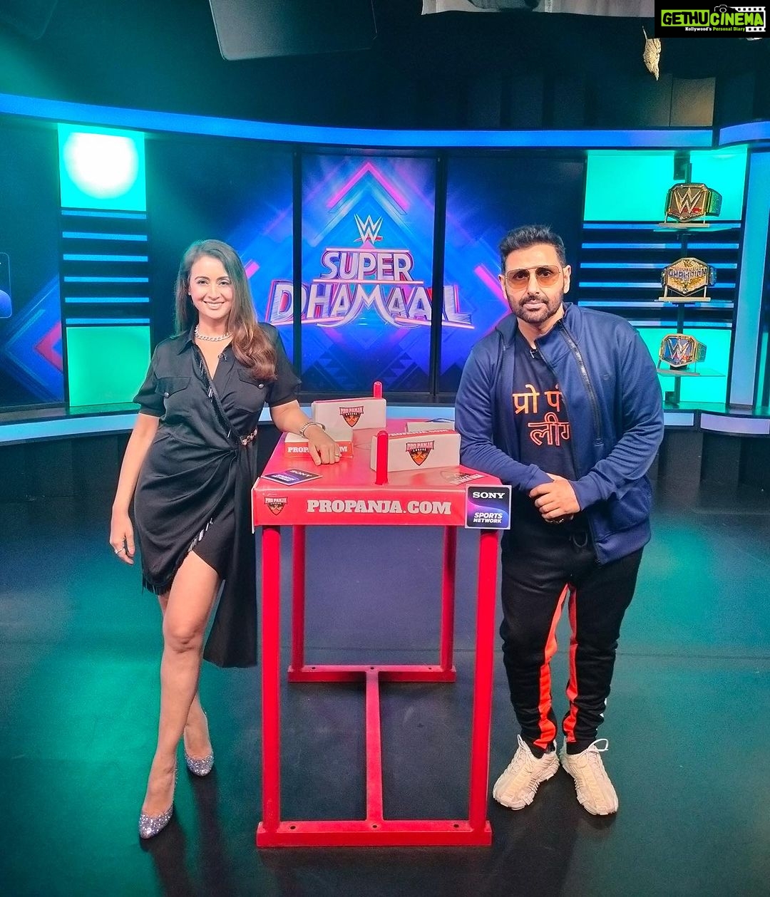 Preeti Jhangiani Instagram - Was great to be on the @sonysportsnetwork show WWE Super Dhamaal to promote @propanjaleague ! Thanks for all the love @snehanamanandi @rohankhurana7 and the lovely promo ❤️ coming today on @sonysportsnetwork 1pm and 5pm ! Do watch it !!!! Mumbai, Maharashtra