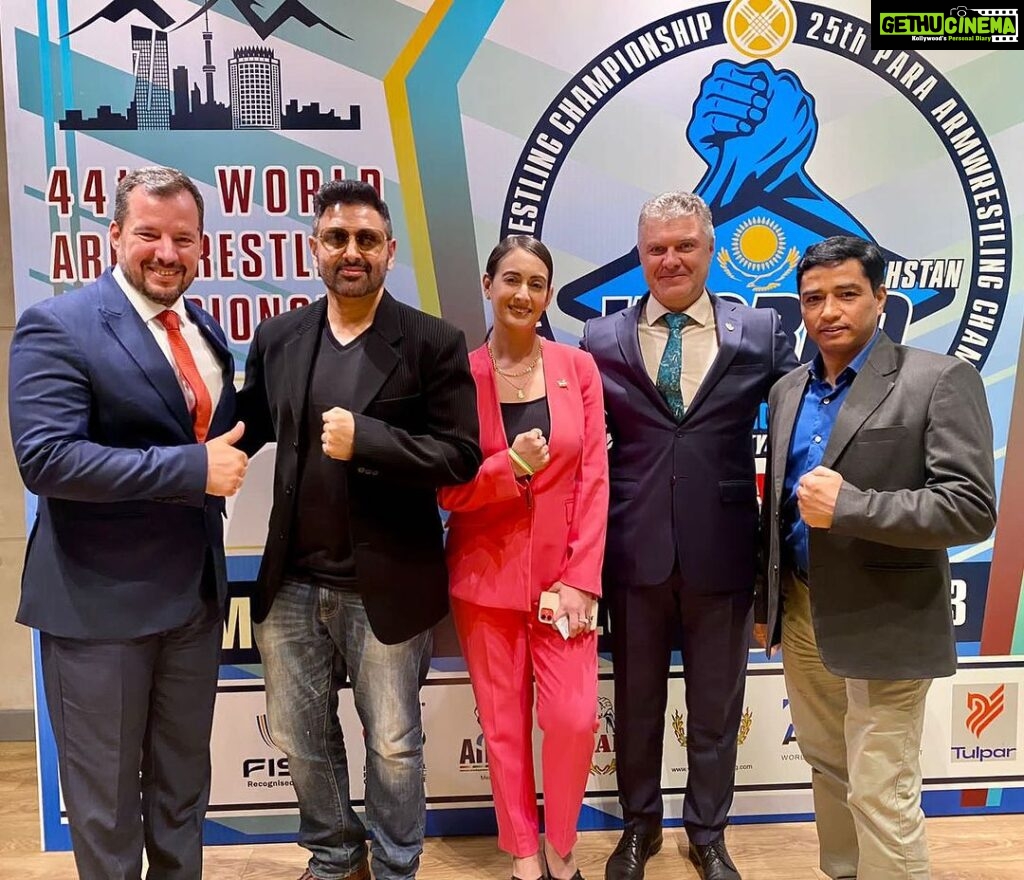 Preeti Jhangiani Instagram - Celebrations as @pafi.india becomes a full World Armwrestling federation @wafarmwrestling Member . Thank you to all that made this happen 💪 Pic 1: With President WAF Assen Hadjitodorov, Gen Sec WAF @mirceasimicel , Gen Sec PAFI @laxman_singh_bhandari and @dabasparvin Pic 2: @asian_armwrestling_federation President JeenBek Mukambetov and Gen Sec Ahmed Aliyev @aha_armsport and Head WAF referee @sosrefere Almaty, Kazakhstan