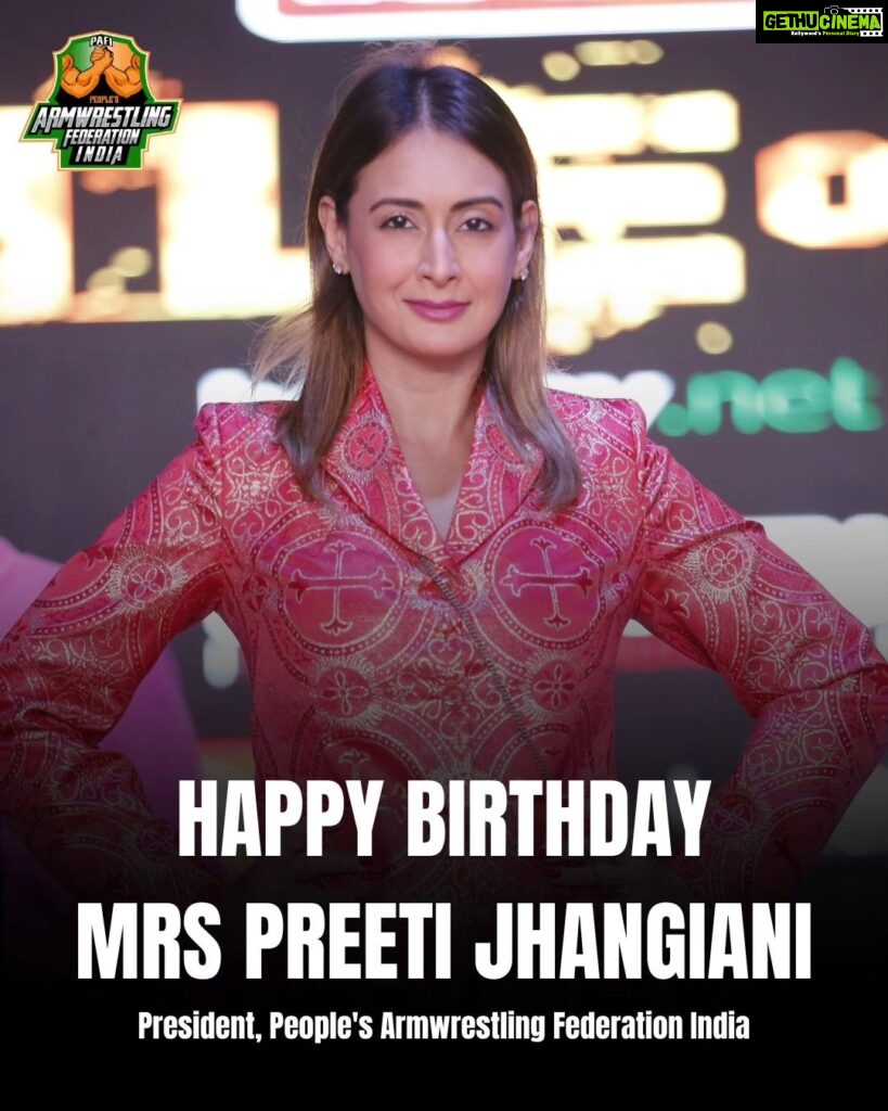 Preeti Jhangiani Instagram - Wishing Mrs @jhangianipreeti, president of People's Armwrestling Federation India, a very happy birthday!!
