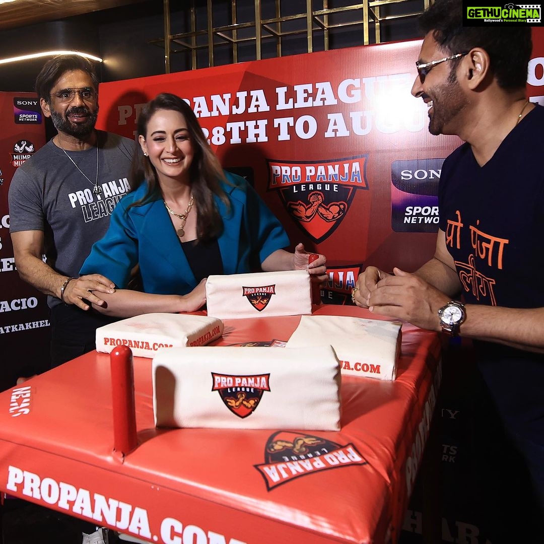 Preeti Jhangiani Instagram - Happy birthday @suniel.shetty ! Proud to be able to call you our partner 💪 May you have love and laughter all around always 🤗 Happy Birthday!!! 🎂🎉🎉🎉