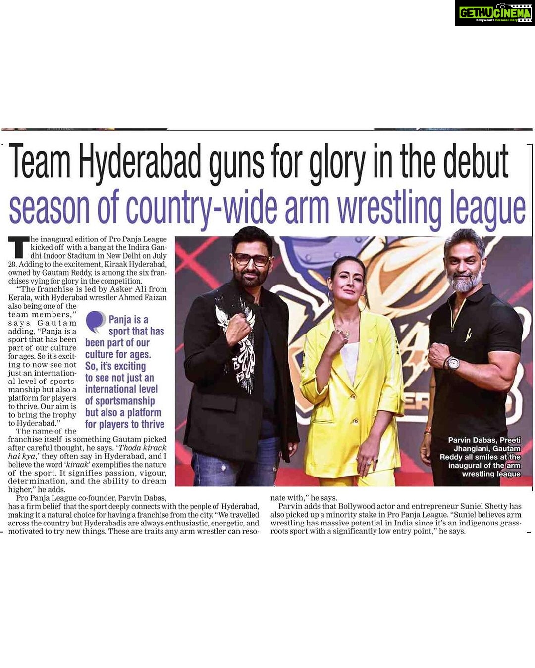 Preeti Jhangiani Instagram - Gearing up with some Kiraak ! @kiraakhyderabadppl power πͺ Thank you @hyderabad_times for the cover mention ! @propanjaleague really heating up π₯ #lagapanja #bharatkakhel #GautamReddy @dabasparvin