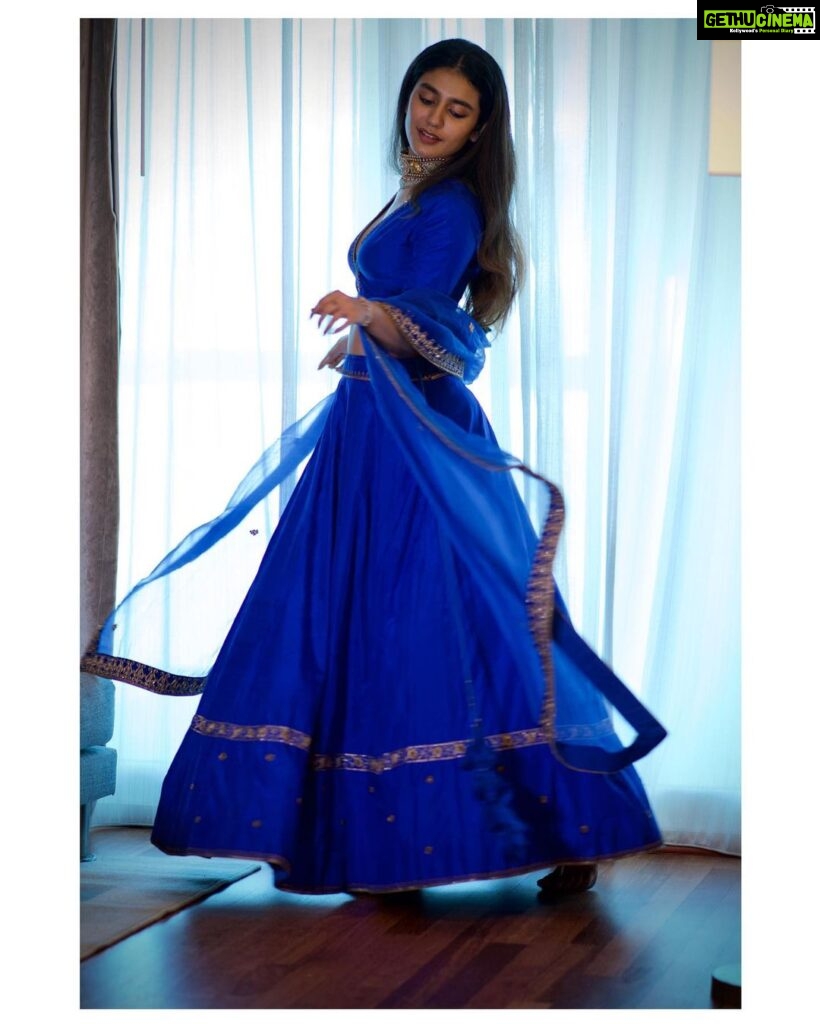 Priya Varrier Instagram - “नीली नदी”🧿 Wearing: @nisharahmed_ Styling: @styledbysmiji Jewellery: @osvagindia Photography: @harikumar.gk