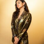 Priya Varrier Instagram - Shimmer and shine all the way!✨ Styling: @jukalker Wearing: @aisharaoofficial via @quirkbrandconsulting MUA: @sadhnasingh1 Hair: @hairbyrajabali Click: @__suru