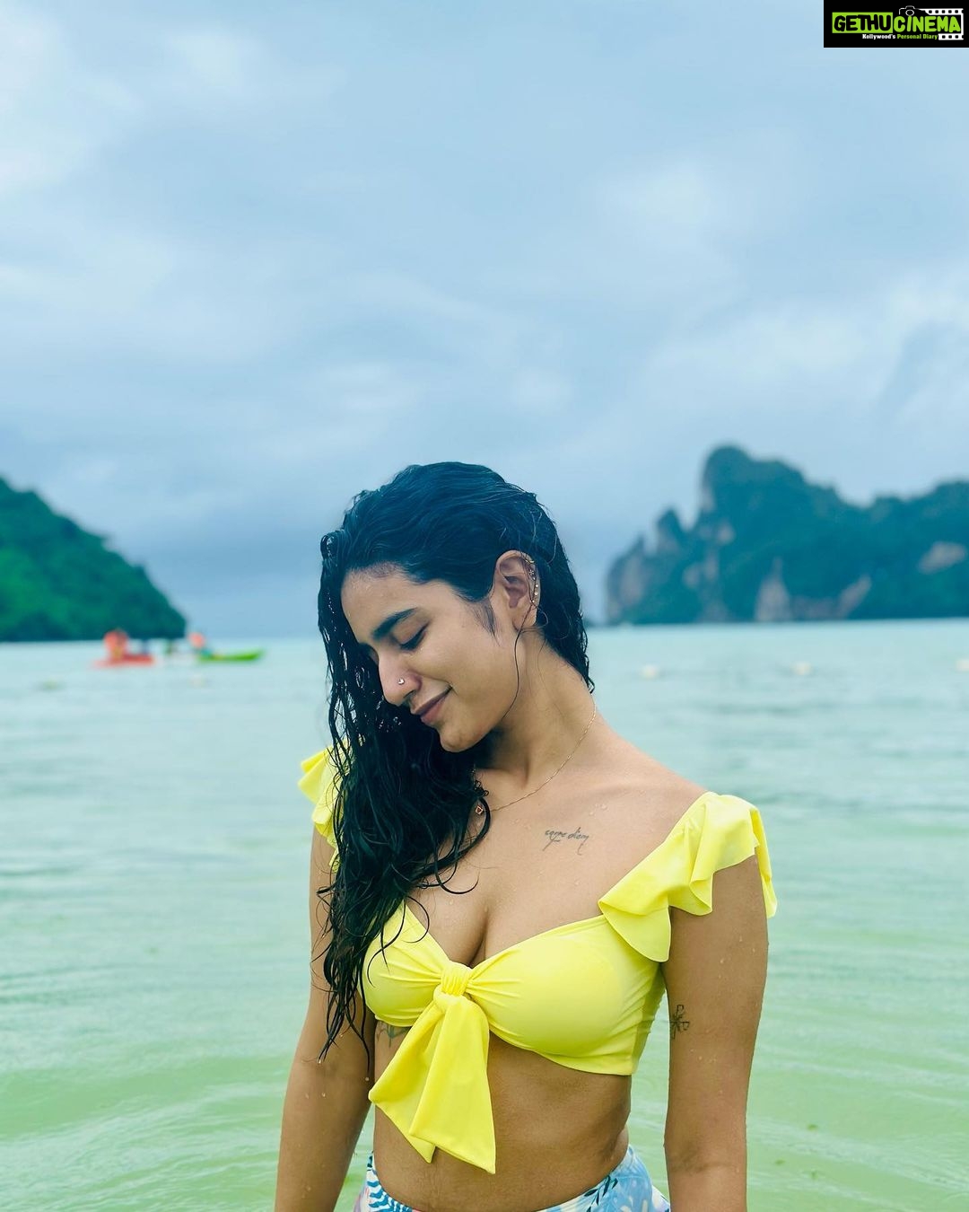 Priya Varrier - 668.2K Likes - Who could resist the clear blue waters at Phi Phi?
Not even the two of my best friends who were trembling at the thought of getting in.
None of us know how to swim,yet had the best time snorkeling and just chilling with the fishies!🐬
Thank you @angsanalagunaphuket for your hospitality and @pickyourtrail for making it happen!
