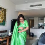Priyanka Nalkari Instagram - Beautiful green saree 💚@srisaicollections9