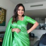 Priyanka Nalkari Instagram - Beautiful green saree 💚@srisaicollections9