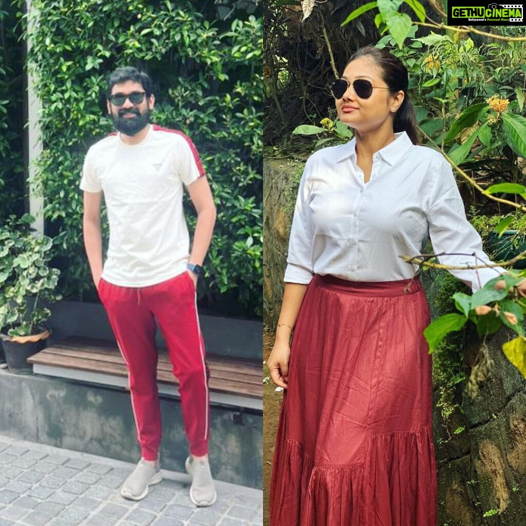 Priyanka Nalkari Instagram - #twinning #unexpected #differentplaces #india #foreign #husbandwife #vacationvibes #posers #actorslife #instagram