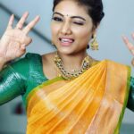Priyanka Nalkari Instagram - #aftermarriage #1stadshoot #saree #poser #chennai #lovemyprofession #seetha #roja #priyankanalkari #happywife #married #instagram Jewellery @gold_copy1486 😍