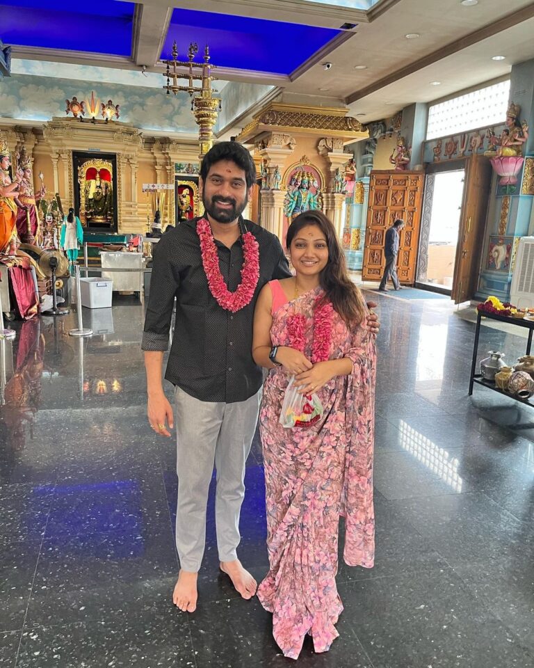 Priyanka Nalkari Instagram - #venkateshwaraswamy #temple #positivevibes #anjaneya #couplegoals #wifeylife #actress #malysia #tamil #telugu #perumaltemplebrickfield Brickfields