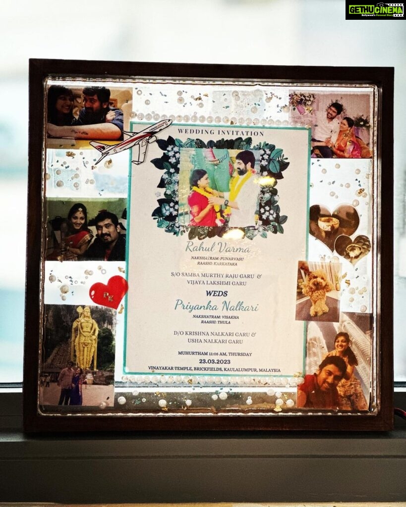 Priyanka Nalkari Instagram - #23.3.23 #weddinginvitation #myfirstsurprisetohubby #specialone #customised #wholelovestory #inoneframe #love #life #actress #independent #positivity #telugu #tamil #roja #seetha #nalkarpriyanka #priyanka #instagram #latepost