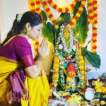 Priyanka Nalkari Instagram - #aftermarriage1stvaralakshmivrataham #feelingblessed #happy #positivity #prayers #shortlife #behappy #trustgod #actress #wife #telugugirl #instagood
