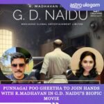 Punnagai Poo Gheetha Instagram – Punnagai Poo Gheetha makes a name for herself!

The ever-smiling beau is all set to grace her way as the female lead in G.D Naidu’s biopic film. The talented actress will be joining forces with our chocolate boy @actormaddy ✨🔥

Source : @rgcreationsmy
