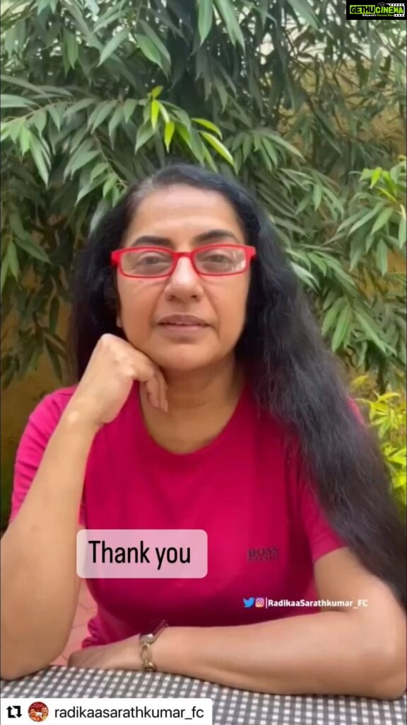 Raadhika Sarathkumar Instagram - Thank you so much @suhasinihasan we were great thinking friends❤️❤️❤️❤️love the glasses Hasini