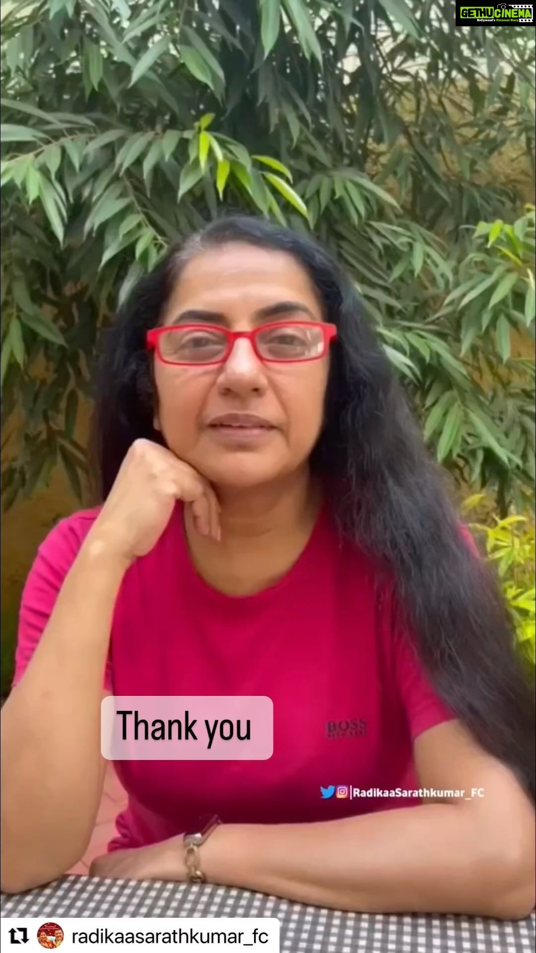 Raadhika Sarathkumar Instagram - Thank you so much @suhasinihasan we were great thinking friends❤️❤️❤️❤️love the glasses Hasini