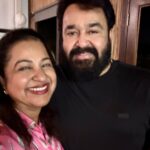 Raadhika Sarathkumar Instagram - One and only ❤️❤️❤️❤️ @mohanlal and family, riot of a evening ❤️😃😃😃