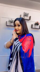 Radha Instagram - Fav song fav mood fav colours and for a fav show 💃
#neethonedance on @starmaa 

Styling @kirthana_sunil 
Accessories @aditi_collection