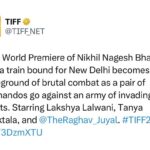 Raghav Juyal Instagram – WORLD PREMIERE at @tiff_net 
जल्द मुलाक़ात होगी TORONTO mein 

Director: @nix_bhat 
Producer: @karanjohar @apoorva1972 @guneetmonga @achinjain20

Principal Cast: @itslakshya  @tanyamaniktala & @raghavjuyal 

Story & Screenplay: @nix_bhat 
Dialogues: @ashyousee, @nix_bhat 
Cinematographer: @rafey.mahmood 
Editor: @shivkumarpanicker
Executive Producer: @kachak26
Associate Producer: @raunaqbajaj, @alcurmally
Action Director: @dokkaebi530 and @parvez.shaikhh
Production Designer: @mayursharma22011
Costume Designer: @rohitrchaturvedi
Sound: @subash11505
Original Score: @ketan_sodha
Prosthetics Design: @Zubyjohal, @subba003 (@dirty_hands_studio)
Casting: @castingbay
Hair and Make-Up: @makeupby_mahimawachher
Associate Director: @be_alfaz
Re-Recording Mixer: @boloykumardoloi 
Colorist: @tushar_k_jadhav 
VFX: @reflectionpictures_studio, @digital_turbomedia

@dharmamovies @sikhya