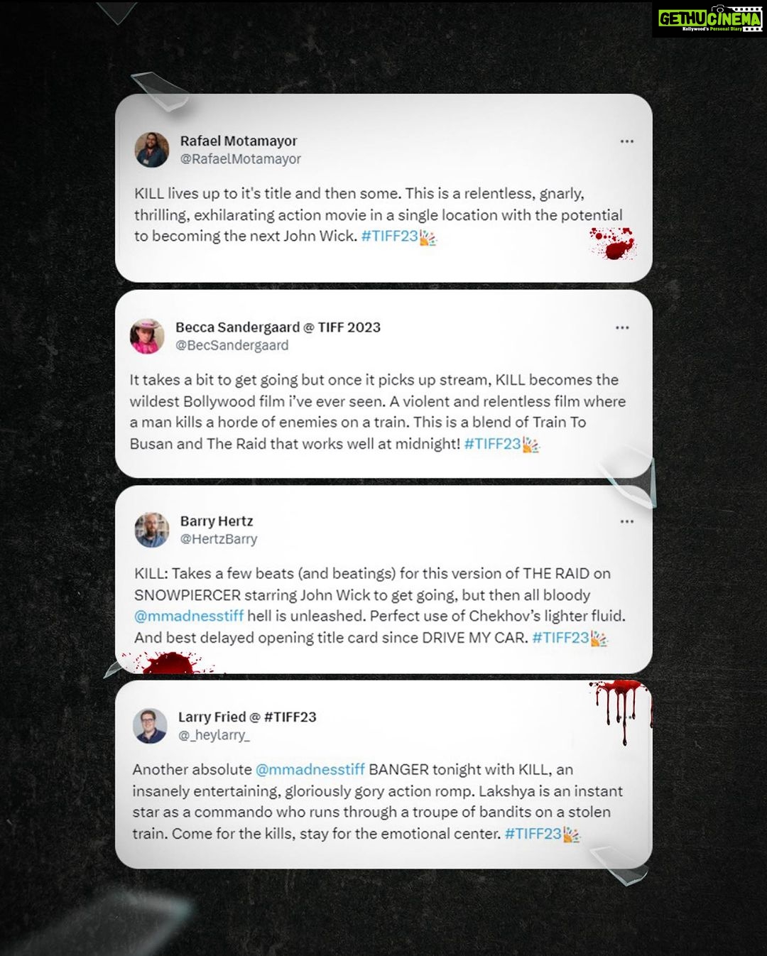 Raghav Juyal Instagram - Now that's what we call an action-packed entertainer that has gone in for the '#KILL'!" @tiff_net @itslakshya @tanyamaniktala @raghavjuyal @nix_bhat @karanjohar @apoorva1972 @guneetmonga @achinjain20 @dharmamovies @sikhya #KILLatTIFF #TIFF2023.
