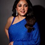Ramya Krishnan Instagram - Styled by @jukalker  Styling team @pratimajukalkar Disco saree @itrhofficial 💙 Jewellery @radhikadiamonds Makeup by @adhishreep Hairstylist @kamaldeepss Shot by @venurasuri  #DanceIkonOnAha #dance #teampreetham #blue #teamramya #judge