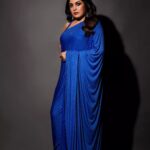 Ramya Krishnan Instagram - Styled by @jukalker  Styling team @pratimajukalkar Disco saree @itrhofficial 💙 Jewellery @radhikadiamonds Makeup by @adhishreep Hairstylist @kamaldeepss Shot by @venurasuri  #DanceIkonOnAha #dance #teampreetham #blue #teamramya #judge