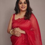 Ramya Krishnan Instagram - Lady in Red... Styled by @jukalker Styling team @pratimajukalkar Saree @kapardara_india Jewellery @sachdeva.ritika Makeup & hair @nishisingh_muah Shot by @arifminhaz #ahaindianikon #Queen #rajamathasivagamidevi #Aha