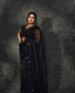 Ramya Krishnan Instagram - Addicted to Black 🖤🖤

Styled by @jukalker
Styling team @pratimajukalkar

saree by @houseofneetalulla

Jewellery @archithamauryagirrijewellery

Makeup  @jasmin.tuteja 
Hair @kamaldeepss

Shot by @arifminhaz

#black #thankyou #loveyouall❤️ #keepingfit #lovemyteam❤️ #rkteam #actress #workmode #camera #action #neetalulla