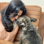 Ramya Pandian Instagram - I had no inkling that my bond with puppies will become so intact until this bomb of love barged into my life ♥️… Her innocent face, the way it misses my absence, welcoming me home, it’s clingy nature, even my kindred cannot dare to touch my possession is the extent of her guardianship, her demeanor in becoming my bed-sharer, I can go on and on but stopping it here for the sake of stopping. In a nutshell, she is an epitome of endearment and an affable companion 🐶… Feeling head over heels in love. Thanks for bringing her home, into my life♥️ and vice versa😜 @sundari_designer #chanel #myamuluuuus #frenchie