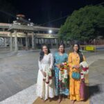 Ramya Pandian Instagram - After a great darshan at Tiruvannamalai Shivan temple, went on to walk the girivalam path for the first time. Having my sisters around and spending time with them adds to the experience ♥️ Just calm, quiet, beautiful and divine experience with full of positivity. @sundari_designer @keerthipandian #ramyapandian