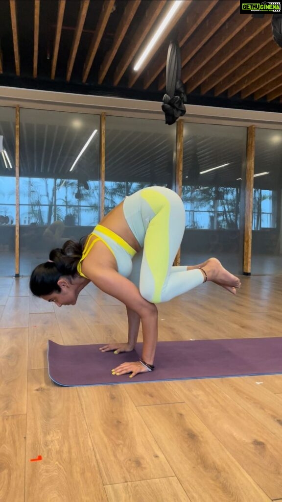 Ramya Pandian Instagram - Bakasana. Using arm balance and core strength to strike the crane pose (also called Crow pose) In this incredible journey, all that matters is that we try. Practice brings incremental changes that accumulates to bend us in the direction that we want to. Happy international yoga day everyone. Let’s keep practicing and keep progressing.. #internationalyogaday #yoga #yogapractice #yogalove #yogajourney
